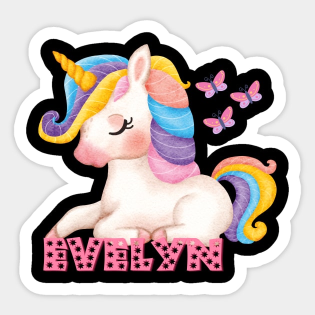 Personalized name Evelyn Sticker by Jo Palmer